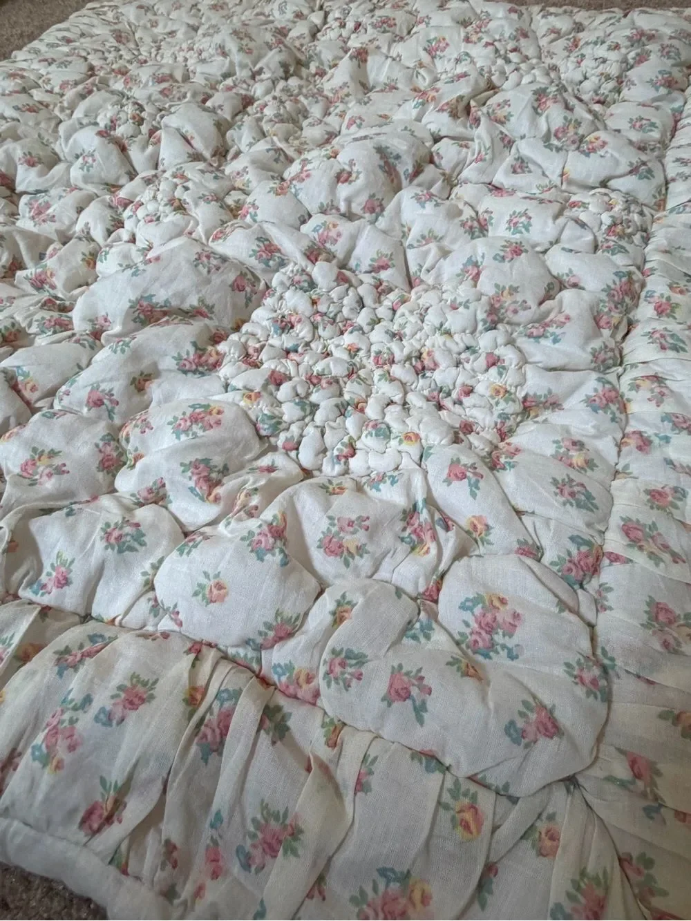New Anthropologie cotton voile dahlia euro sham floral pattern quilted